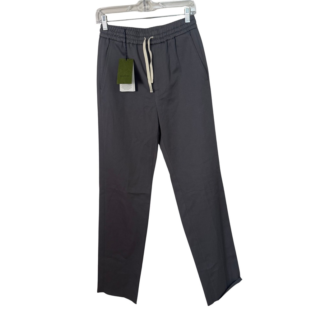 Gucci Employee Uniform Pants Men's 44 Gray Cotton Drawstring 2024 NWT Rare